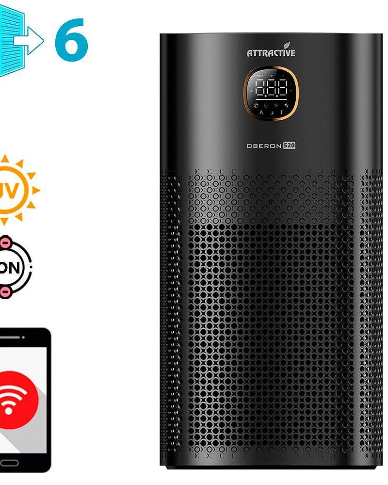 OBERON 520 WiFi (до 62 м2) - Пречиствател за въздух - черен