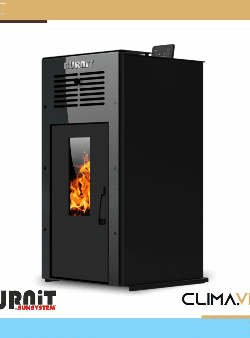 Пелетна камина BURNiT Ambient Duo Jet Black 13 kW