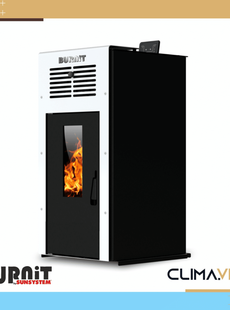 Пелетна камина BURNiT Ambient Swan white 10 kW
