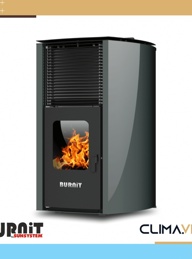 Пелетна камина с водна риза BURNiT Advant Anthracite Gray 13 kW