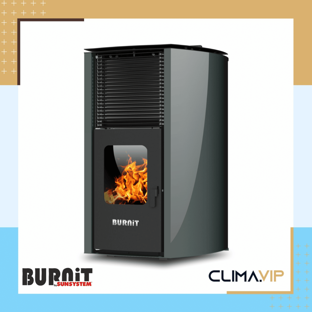Пелетна камина с водна риза BURNiT Advant Anthracite Gray 18 kW