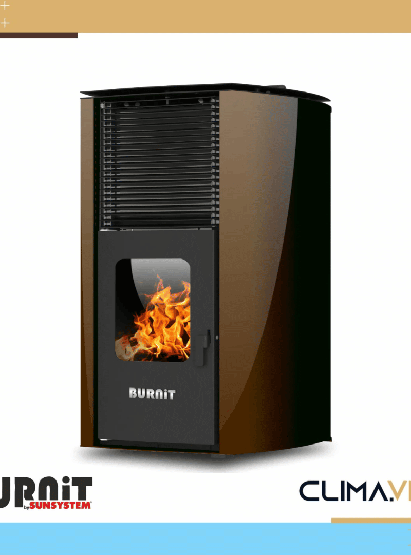 Пелетна камина с водна риза BURNiT Advant Coffee brown 18 kW