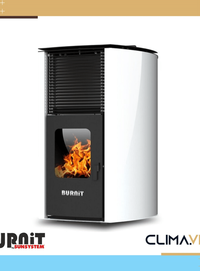 Пелетна камина с водна риза BURNiT Advant Swan white 13 kW