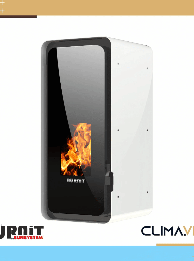 Пелетна камина с водна риза BURNiT Calor Swan white 18 kW