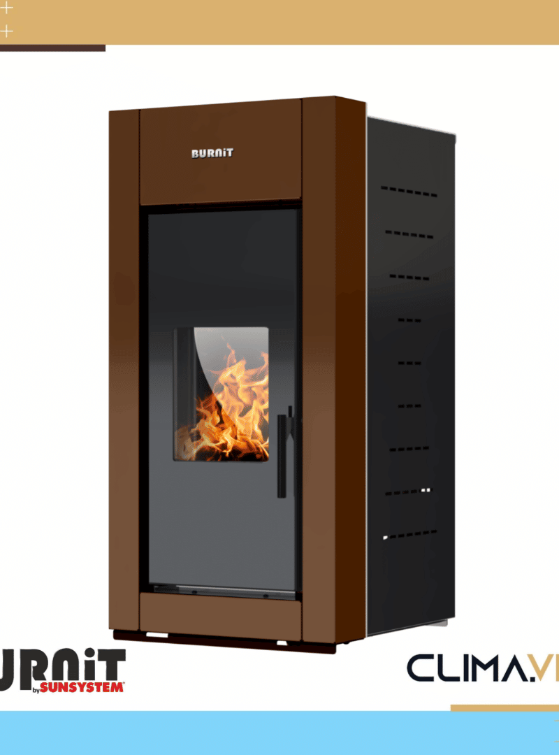 Пелетна камина с водна риза BURNiT Trend Coffee brown 11 kW