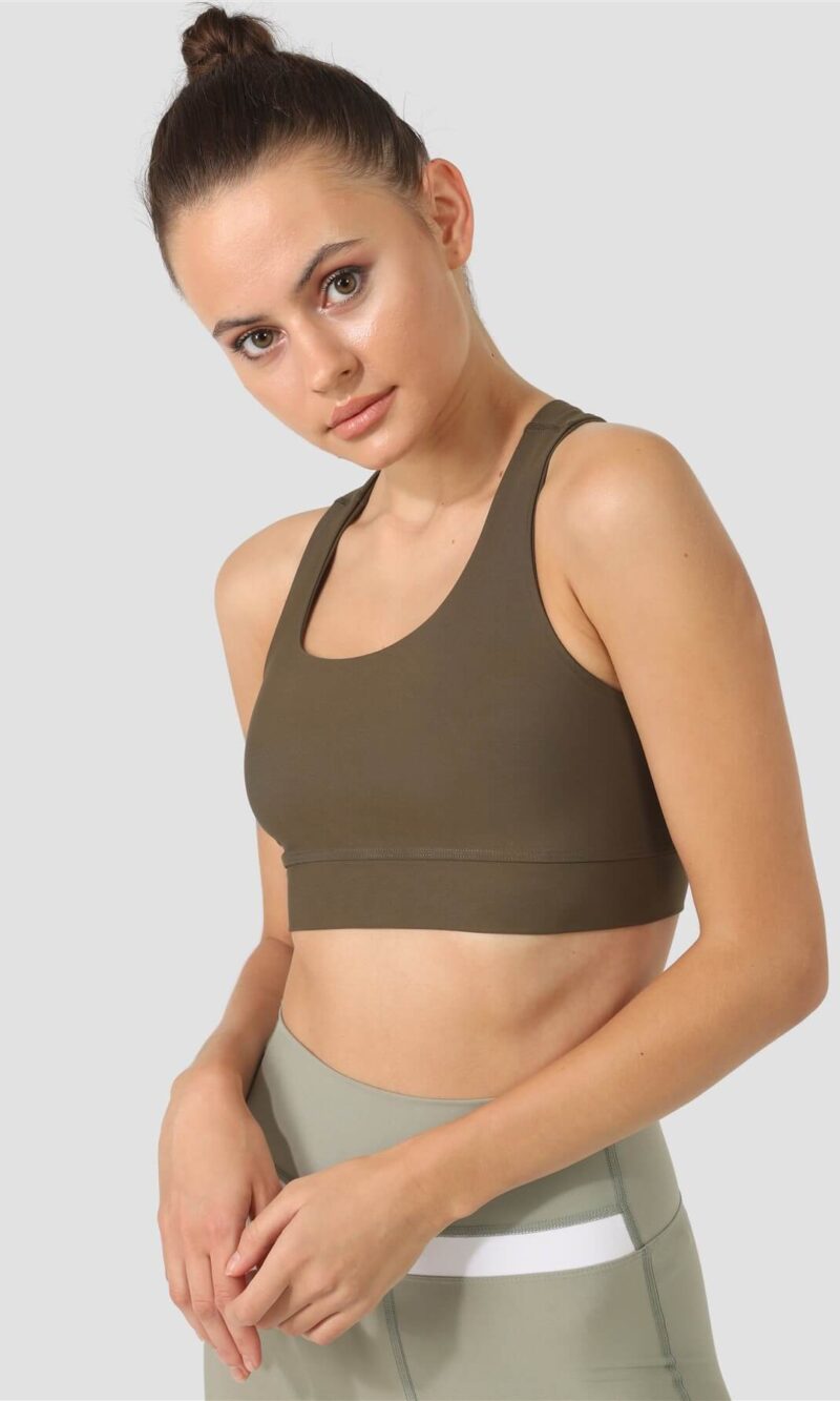 Спортно бюстие с кръстосан гръб CROSS KHAKI