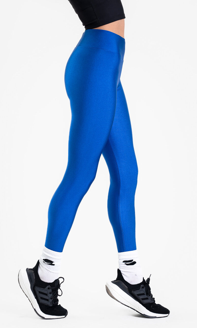 Син лъскав клин с висока талия Katrin Royal Blue