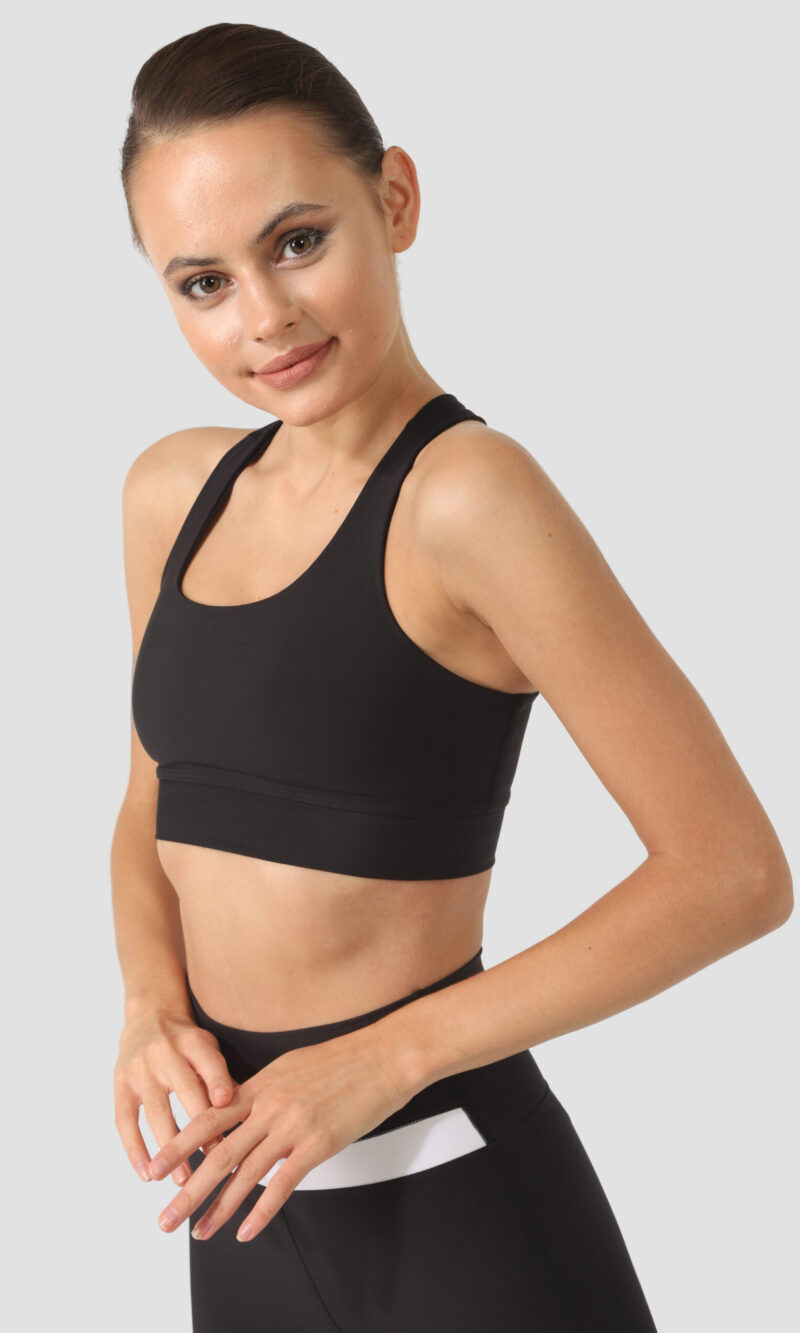 Спортно бюстие с кръстосан гръб CROSS BLACK