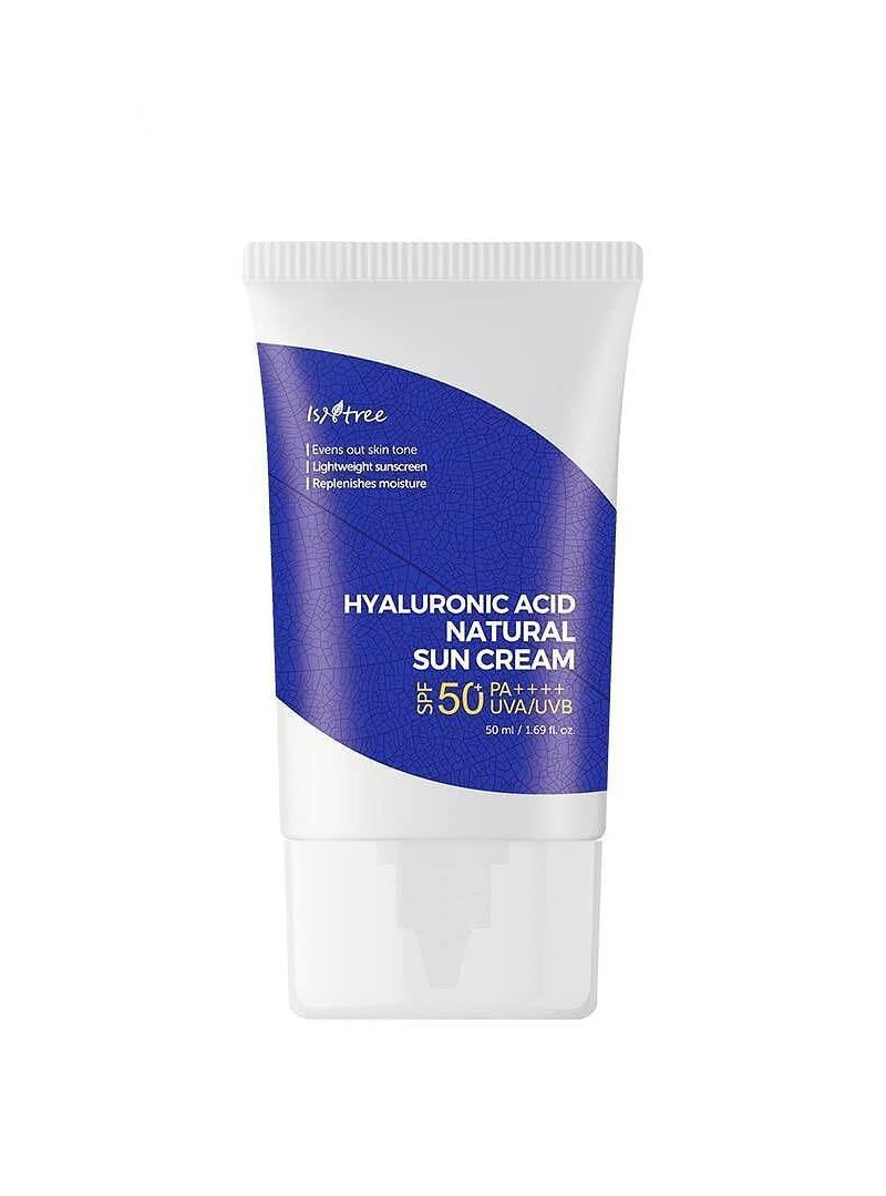 Isntree Hyaluronic Acid Natural Sun Cream SPF 50+ PA++++ Слънцезащитен крем за лице с минерални филтри на супер цена от parfium.bg