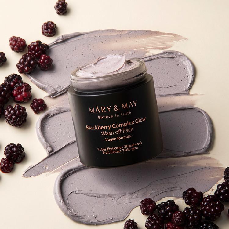 Mary & May Blackberry Complex Glow Wash Off Pack Oзаряваща глинена маска за лице с къпини на супер цена от parfium.bg