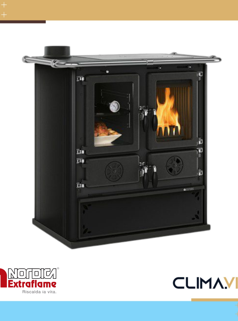 Готварска печка на дърва La Nordica Extraflame Rosetta Sinistra Steel