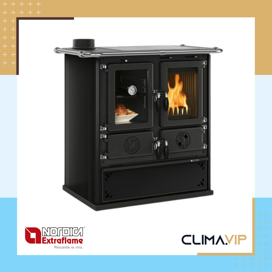 Готварска печка на дърва La Nordica Extraflame Rosetta Sinistra Steel
