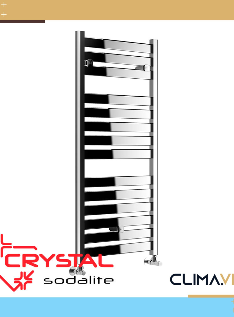 Водна лира за баня Crystal Sodalite Straight Chrome 300 W